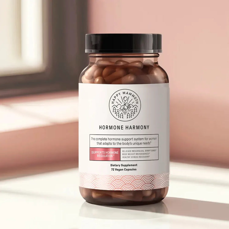 Happy Mammoth **Not Available Hormone Harmony Natural Hormonal Support for Women, Relief for Menopause, Perimenopause, Healthy Hormonal Balance, Hot Flashes. 72 Capsules.
